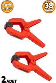 Resim Badem10 Yaylı Kıskaç Mandal El Tip İşkence Kırmızı Klips Hobi 38 mm 2 ADET 
