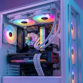Resim Rampage HELIOS C2 Beyaz 68CFM 1800RPM Rainbow AMD AM5/INTEL LGA1700 240mm Sıvı Soğutmalı CPU Fan 