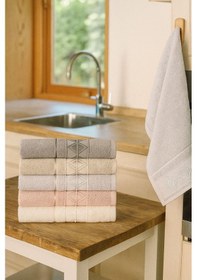 Resim 6'lı Mutfak Havlusu Seti 30x50 Cm %100 Pamuklu Kilim Çok Renkli 