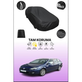 Resim Dokaca Siyah Volkswagen Golf 6 Variant Uyumlu Araba Brandası, Koruyucu Örtü, Oto Branda 