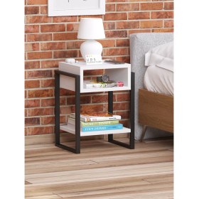 Resim Metal Ayaklı 2 Raflı Dekoratif Raflı Komodin Başucu Komodin 