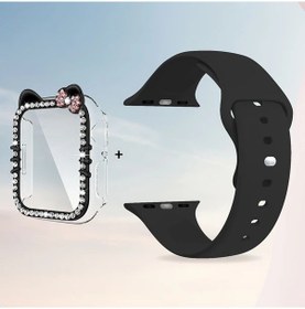 Resim Gateesat Kt Kedi Desenli 2li İwatch Kılıfı Seri 7/8/9 41mm Parlak Elmas Kaplama 