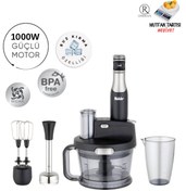 Resim Fakir Mutfak Robotu Çok Amaçlı Blender Seti- 1000w Güç - 4 Bıçaklı Blender - Şık Tasarım 