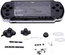 Resim Yissone PSP 3000 için tam Konut Durumda Değiştirme Kabuk Kapak Arka Onarım Parçaları PSP 3000 Sistemi Siyah 
