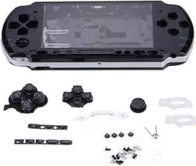 Resim Yissone PSP 3000 için tam Konut Durumda Değiştirme Kabuk Kapak Arka Onarım Parçaları PSP 3000 Sistemi Siyah 