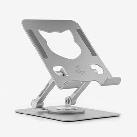 Resim fiigo 360 Derece Dönebilen Tablet ve Telefon Standı Kedi Figürlü Metal Silver 