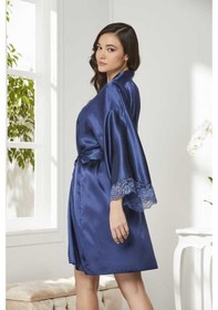 Resim Pierre Cardin Siyah Sütyen Kaplı Sabahlık Gecelik Set 4250 Laci Lacivert 