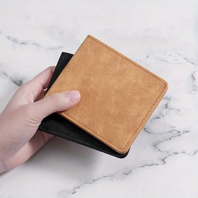 Resim Erkekler için Ultra İnce RFID Engelleme Cüzdan - Yatay Şekilli, Izgara Çizgili İç Astarlı, Manyetik Dirençli Tasarım ve Dayanıklı Polyester Astarlı Minimalist Siyah Günlük Kullanım 