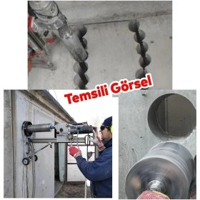 Resim Nublado Elmas Karot Ucu 71 mm Beton Zemin Duvar Delme Delik Açma Panç Aparat Uç Deprem Numune Al Test 