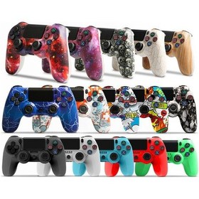 Resim Işık Şeritli Ps4 Kablosuz Bluetooth Oyun Denetleyicisi İçin Çift Titreşimli Oyun Kolu Kırmızı 