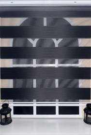 Resim Pileli Antrasit Zebra Stor Kaliteli Güneşlik Perde STB-131 Gri 130 x 260 