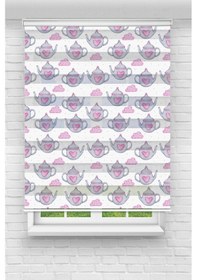 Resim Perdecizade Enxboy Çaydanlık Dijital Baskılı Zebra Perde-cocuk Odası-stor Perde Renkli 