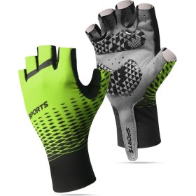 Resim Liangduo Shop Yeşil Stil M Boyutu Bisiklet Eldiveni Erkek Ilkbahar Yaz Spor Güneş Koruyucu Nefes Alabilen Ter Emici Yarım Parmak Bisiklet Eldiveni Erkekler ve Kadınlar (Yurt Dışından) 