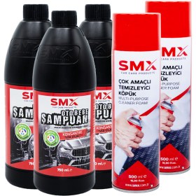 Resim SMX Oto Bebe Şampuanı 3 Adet + Çok Amaçlı Temizleyici Köpük 2 Adet 