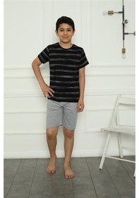 Resim Akbeniz Erkek Çocuk Penye Şortlu Pijama Takım 20392 SIYAH 