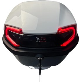 Resim GİZA MOTOR IŞIKLI- SIRT DAYAMALI MOTOSİKLET ÇANTASI METALİK BEYAZ 