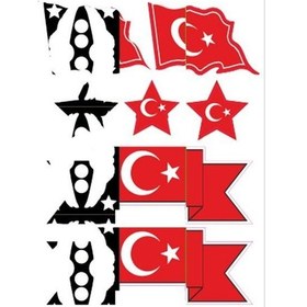 Resim Sevenkardeşler Türk Bayrağı A5 Sticker 069 Tek Paket Çoklu Sticke 