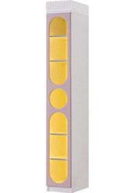 Resim Gardırop, Vira 4 Kapaklı Dolap Ve Ledli Kitaplık - Pembe 