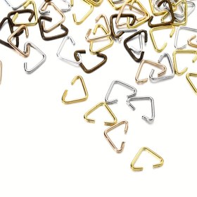 Resim 100 adet Metal Demir Üçgen Tokalar Toka Bağlantı Aracı Atma Halkaları DIY Küpe Bileklik Kolye Takı Yapımı Aksesuarları için 