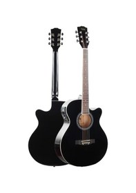 Resim Midex XC-300XBK-EQ Profesyonel Siyah Elektro Akustik Gitar 4/4 Yetişkin Üst Segment (Gigbag Çanta Tuner Capo Askı Jak Kablo Pena) 