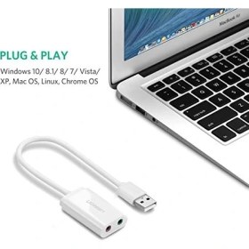 Resim Peri Store Harici 3.5 mm USB Ses Kartı, Beyaz 