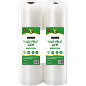 Resim AyrStore 10 Metre (2 Adet 30cm X 5 Metre) Gofrajlı Tırtıklı Rulo Vakum Poşeti 2'li Bobin Vakum 