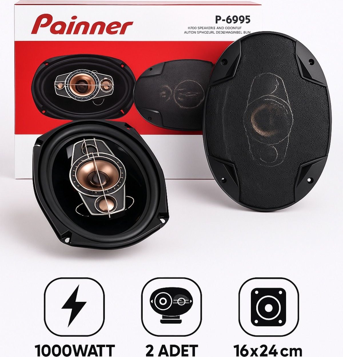 Painner P-6995 1000 Watt Oto Hoparlör Oval 6x9 (16-24CM) Araba