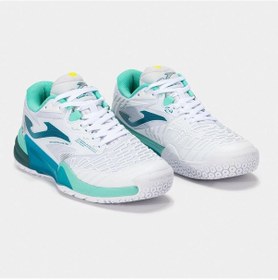 Resim Joma Roland Lady 24 Toprak & Sert Kort Kadın Tenis Ayakkabısı Beyaz / Turkuaz Beyaz - Mavi 