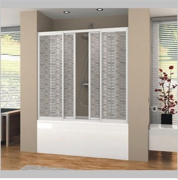 İki Duvar Arası Orta Açılır Duşakabin Beyaz