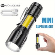 Resim Super parlak mini LED el feneri, Şarj edilebilir kamp feneri, Taşınabilir iş ışığı, Dış mekan arama lambası, XPE yüksek parlaklık boncukları ile, Yüksek parlaklıkta COB yan ışık, Çoklu aydınlatma modları, Geri çekilebilir yakınlaştırma, Macera, açık hava, kamp vb. için uygun, LiHangStar 