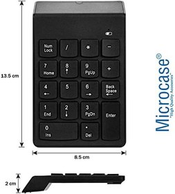 Resim Microcase Kablosuz 18 Tuşlu Mini Numerik Klavye - Siyah AL2698 