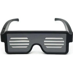 Resim Çok Renkli Led Işıklı Şarjlı Parti Yılbaşı Düğün Eğlence Gözlüğü 