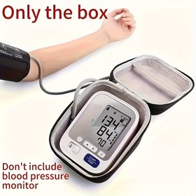 Resim 1 adet Dayanıklı Taşınabilir Tansiyon Aleti Taşıma Çantası - Kılıf Koruyucu Sert Kabuk Depolama Çantası, Cuff ve Dijital Makine Düzenleme, Siyah, Spor Aksesuarı, Şık Tasarım, Sağlam Yapı 