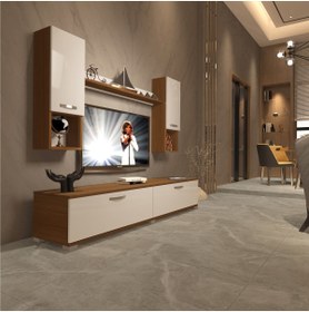 Resim Decoraktiv Eko 5da Mdf Std Tv Ünitesi Tv Sehpası - Ceviz - Beyaz 