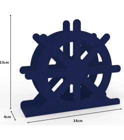 Resim Decorelax Dümen Temalı Mavi Metal Peçetelik 