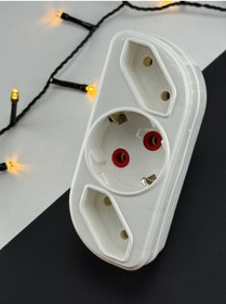 Resim Enes Elektronik Üçlü Topraklı Golyat Priz Üçlü Priz İnce Tip Fiş Uyumlu 