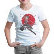 Resim Lord T-Shirt Attack On Titan Levi - Red Moon Beyaz Çocuk Tshirt 