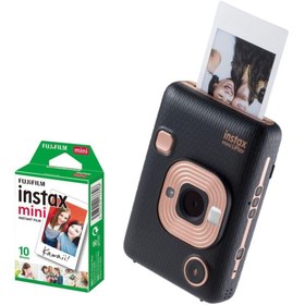 Resim Fujifilm Instax Mini Liplay Şipşak Fotoğraf Makinesi & 10'lu Film Elegant Black 