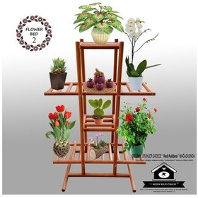 Resim Eskitme Ahşap Çiçeklik - Dekoratif Çiçek Standı -Saksılık- 