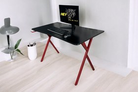 Resim HEY GAMİNG PROFESYONEL OYUNCU MASASI, SİYAH KIRMIZI, 120 CM 