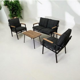 Resim Dekoroom's Zen 2 1 1 Pofuduk Balkon Takımı, Bahçe Mobilyası, Çay Seti, Kafe, Koltuk Takımı Orta Gri 