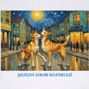 Resim Muhabbetteyiz - Van Gogh Sokakta Kadın Tişört 