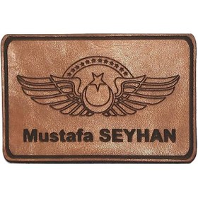 Resim Kıdemli Pilot Deri Uçuş Brövesi İsimlik Çok Renkli 