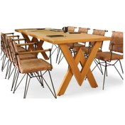 Resim Neiwel Linna Doğal Ahşap Toplantı Masası x 120 x 360 Açık Ceviz 