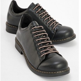 Resim Luvi Shoes Festy Siyah Lastik Bağcıklı Kadın Günlük Ayakkabı Siyah 