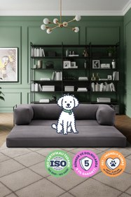 Resim Mobidu Shift 3’lü Aktivite Koltuk – Yatak Olabilen Modüler Kanepe – Fitilli Kadife - Gri 