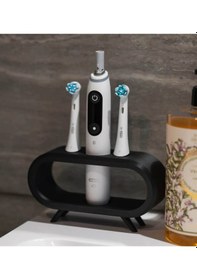 Resim Pilli Ve Şarjlı Diş Fırçası Tutucu Stand 2+1 Siyah Tüm Modellere Uyumlu Siyah 