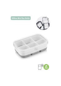 Resim Mini Buz Kalıbı Silikon Buzluk 6 Bölmeli Kare Desenli Buz Küpü Yeşil Bpa Free Yeşil 