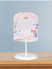 Resim Mekta Home Bebek Ve Çocuk Odası Unicorn Ve Elmas Desenli Abajur 