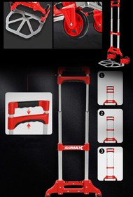 Resim Genel Markalar Stm80eb 80kg Kapasiteli Teleskopik, Katlanır El Arabası Koli Yük Paket Taşıma El Arabası 80kg 